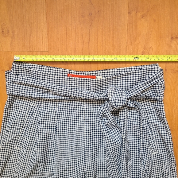 Cartonnier by Anthropologie Tie Waist Gingham Linen Blend Trouser - Picture 10 of 16